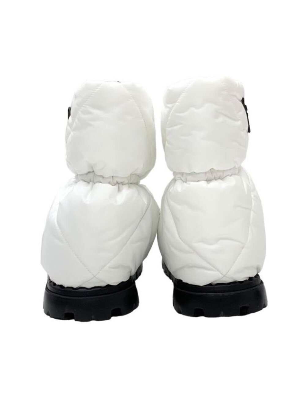 Prada Boots Short Snow Shoes Logo Nylon White - Picture 6 of 11
